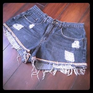 Dark gray Jean high waisted shorts